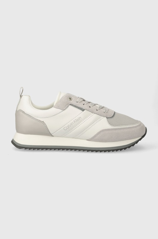 Шкіряні кросівки Calvin Klein LOW TOP LACE UP MIX шкіра з покриттям сірий HM0HM01280
