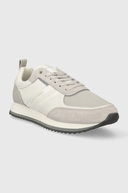 Шкіряні кросівки Calvin Klein LOW TOP LACE UP MIX HM0HM01280 сірий SS24