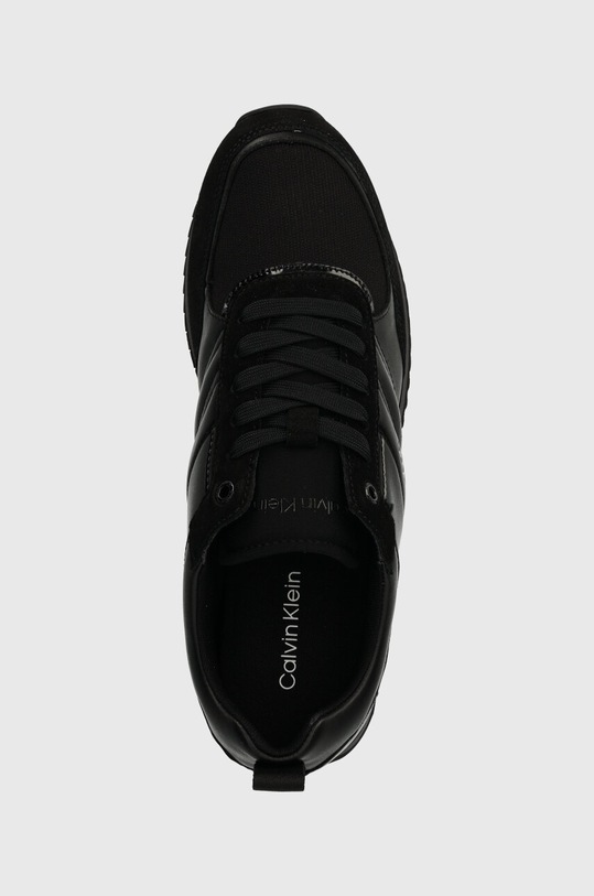 Δερμάτινα αθλητικά παπούτσια Calvin Klein LOW TOP LACE UP MIX μαύρο HM0HM01280