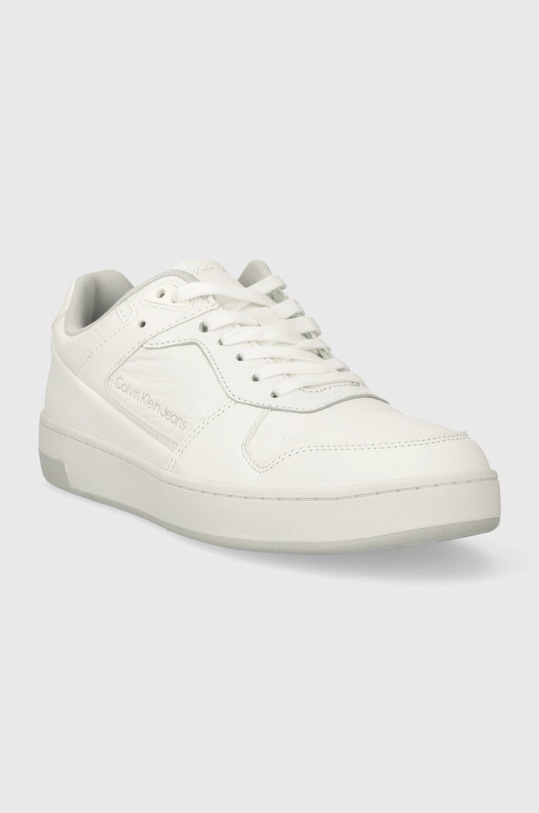 Tenisky Calvin Klein Jeans BASKET CUPSOLE LOW LTH IN SAT YM0YM00867 bílá SS24
