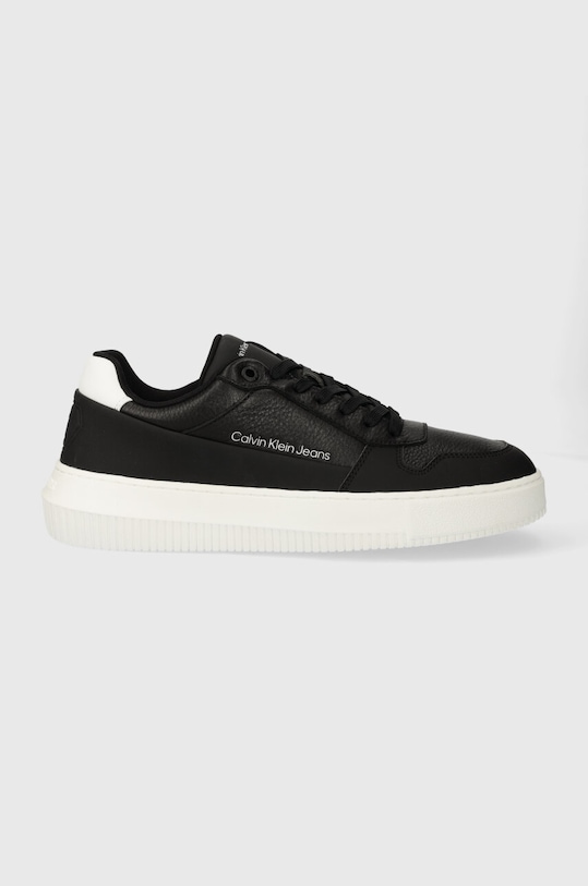 Tenisky Calvin Klein Jeans CHUNKY CUPSOLE LOW LTH IN SAT imitácia kože čierna YM0YM00873