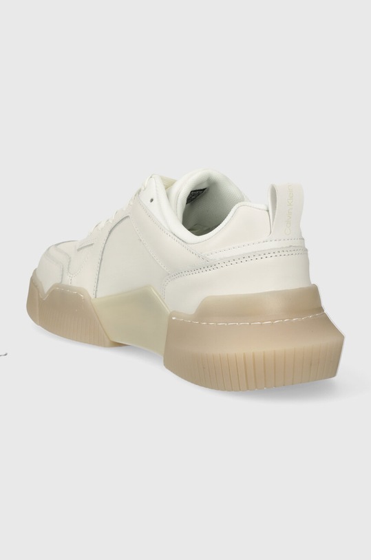 Cipők Calvin Klein Jeans bőr sportcipő CHUNKY CUP 2.0 LOW LTH LUM YM0YM00876 fehér