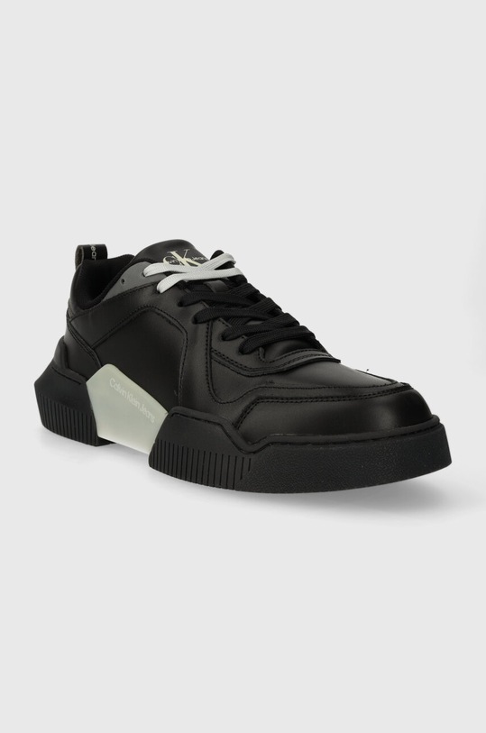 Calvin Klein Jeans bőr sportcipő CHUNKY CUP 2.0 LOW LTH LUM YM0YM00876 fekete SS24