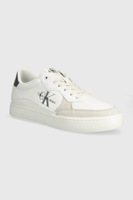 Tenisky Calvin Klein Jeans CLASSIC CUPSOLE LOW LTH ML FAD přírodní kůže bílá YM0YM00885