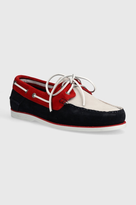 Mokasinke od brušene kože Tommy Hilfiger TH BOAT SHOE CORE C BLOCK SUEDE brušena koža mornarsko plava FM0FM04630