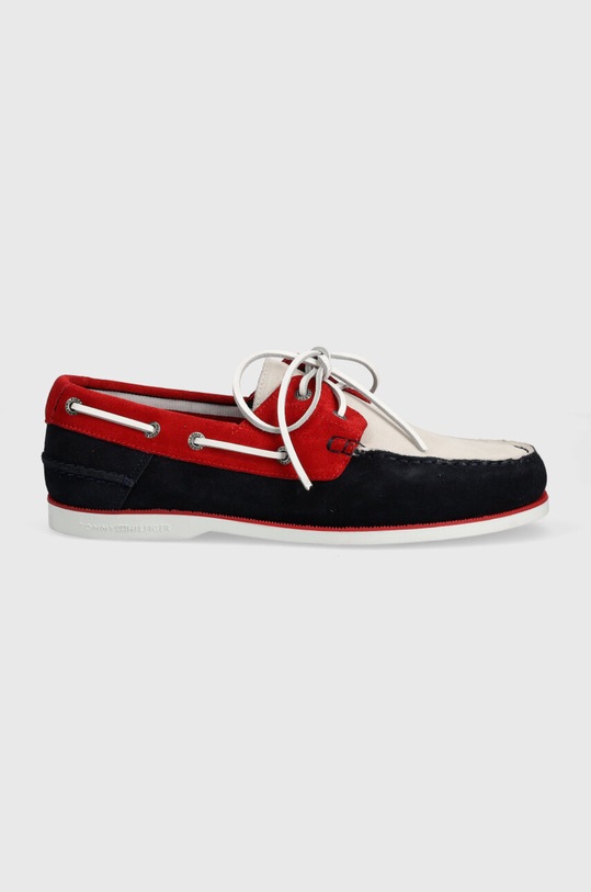 Tommy Hilfiger mokasyny zamszowe TH BOAT SHOE CORE C BLOCK SUEDE FM0FM04630 granatowy SS24