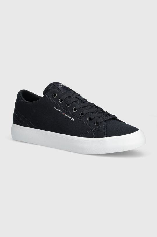 Tommy Hilfiger tenisi TH HI VULC LOW CANVAS Planet friendly bleumarin FM0FM04882