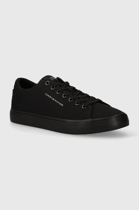 Tenisky Tommy Hilfiger TH HI VULC LOW CANVAS Planet friendly černá FM0FM04882