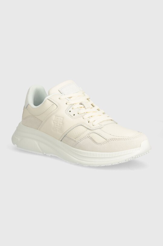 Tommy Hilfiger sneakers din piele MODERN RUNNER BEST LTH MIX piele întoarsă bej FM0FM04938