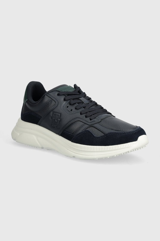 Tommy Hilfiger sneakersy skórzane MODERN RUNNER BEST LTH MIX skóra zamszowa granatowy FM0FM04938