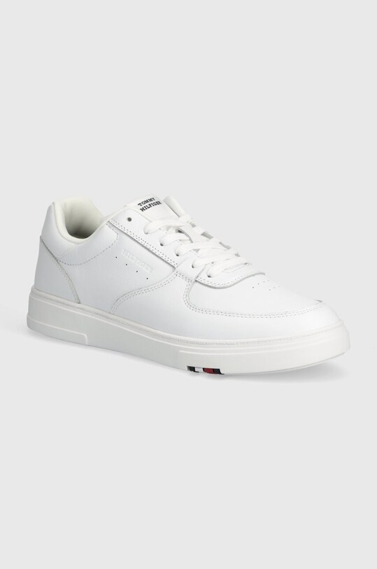 Кожаные кроссовки Tommy Hilfiger MODERN CUP CORPORATE LTH низкая белый FM0FM04941