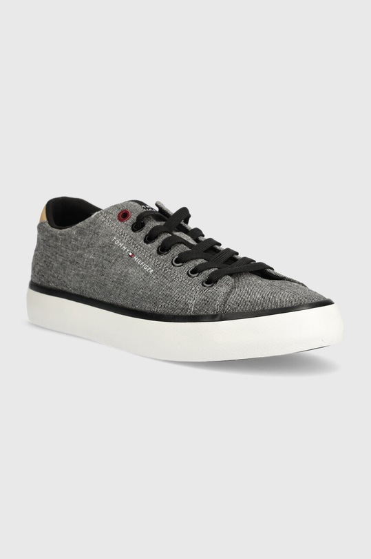 Teniske Tommy Hilfiger TH HI VULC LOW CHAMBRAY FM0FM04945 črna SS24