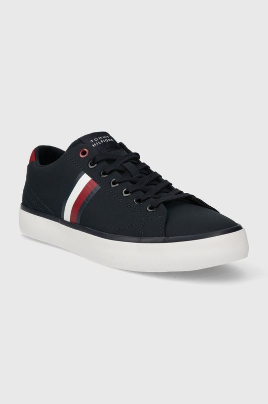 Tommy Hilfiger tenisi TH HI VULC LOW STRIPES MESH FM0FM04946 bleumarin SS24
