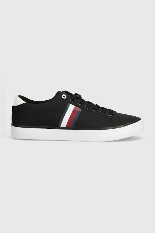 Tommy Hilfiger tenisi TH HI VULC LOW STRIPES MESH Planet friendly negru FM0FM04946