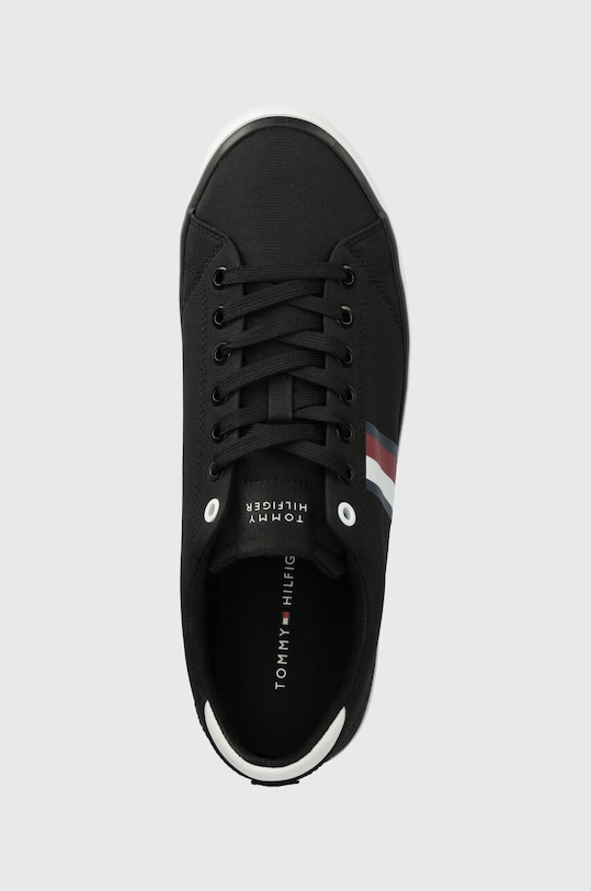 Tommy Hilfiger tenisi TH HI VULC LOW STRIPES MESH negru FM0FM04946