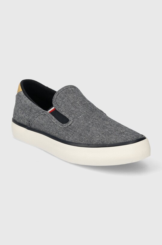 Tommy Hilfiger tenisi TH HI VULC LOW SLIPON CHAMBRAY FM0FM04947 bleumarin SS24
