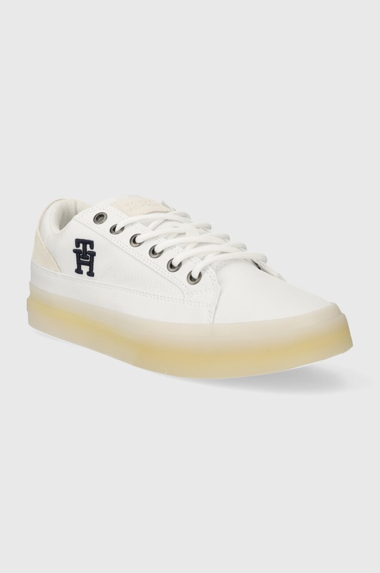 Πάνινα παπούτσια Tommy Hilfiger TH HI VULC STREET LOW MIX FM0FM04951 λευκό SS24