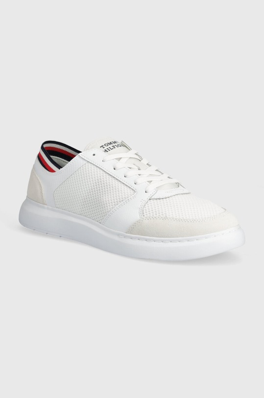 Sneakers boty Tommy Hilfiger LIGHTWEIGHT CUP SEASONAL MIX přírodní kůže bílá FM0FM04961