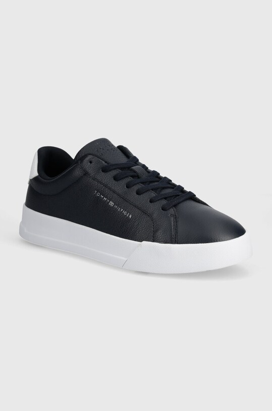 Кожаные кроссовки Tommy Hilfiger TH COURT BETTER LTH TUMBLED низкая тёмно-синий FM0FM04972