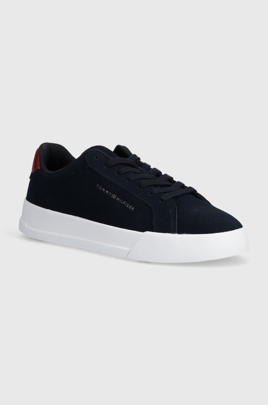 Σουέτ αθλητικά παπούτσια Tommy Hilfiger TH COURT BETTER SUEDE μικρό σκούρο μπλε FM0FM04973