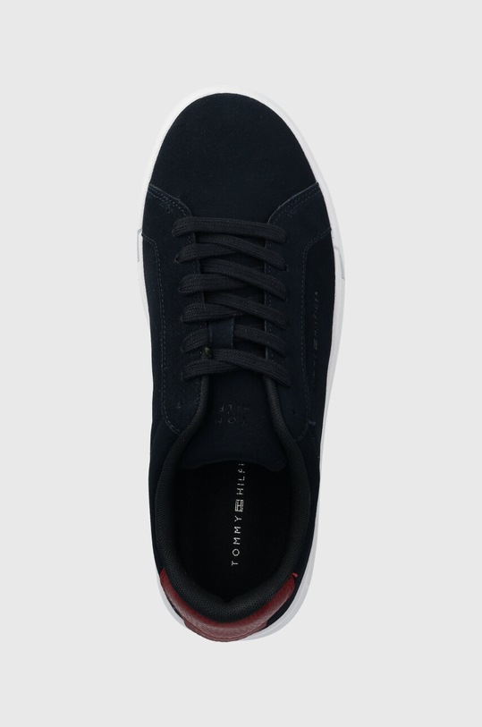 Σουέτ αθλητικά παπούτσια Tommy Hilfiger TH COURT BETTER SUEDE σκούρο μπλε FM0FM04973