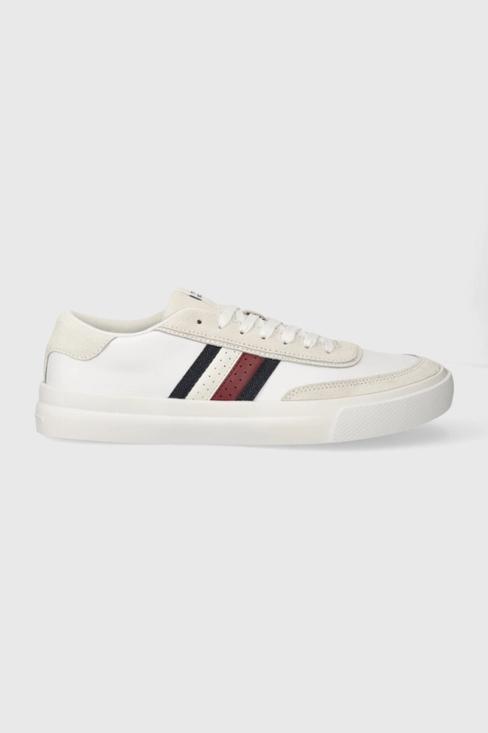 Tommy Hilfiger sneakers din piele TH CUPSET RWB LTH piele întoarsă alb FM0FM04975