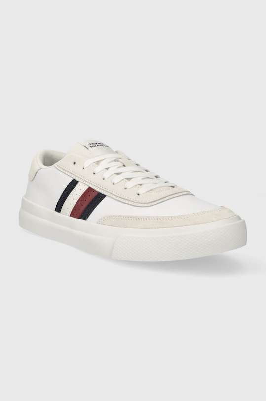Tommy Hilfiger sneakersy skórzane TH CUPSET RWB LTH FM0FM04975 biały SS24