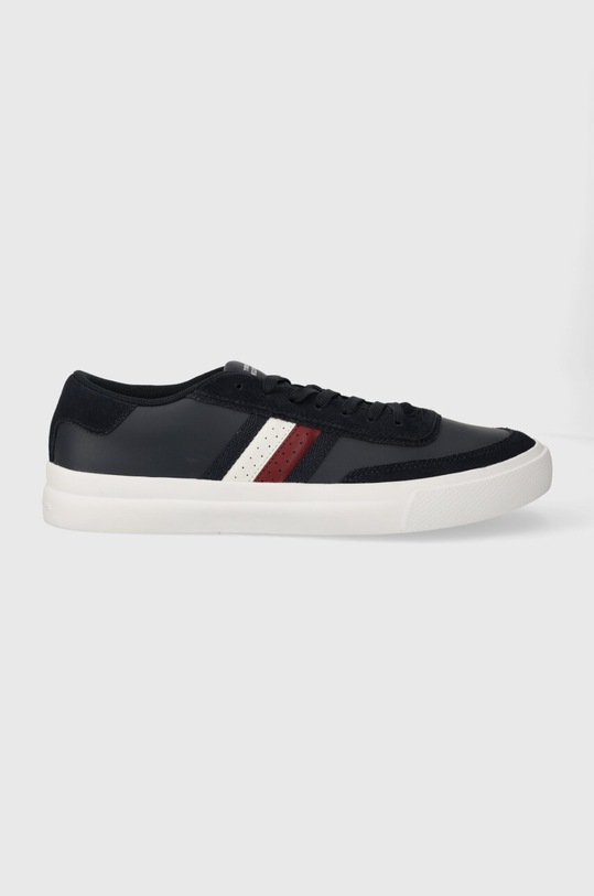 Tommy Hilfiger sneakersy skórzane TH CUPSET RWB LTH skóra zamszowa granatowy FM0FM04975