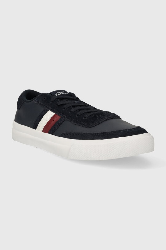 Tommy Hilfiger sneakersy skórzane TH CUPSET RWB LTH FM0FM04975 granatowy SS24