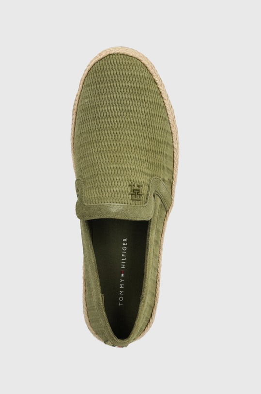 Tommy Hilfiger espadryle zamszowe TH ESAPDRILLE CLASSIC SUEDE zielony FM0FM04984