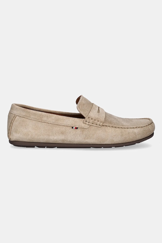 Замшеві мокасини Tommy Hilfiger CASUAL SUEDE DRIVER FM0FM04998 бежевий SS25