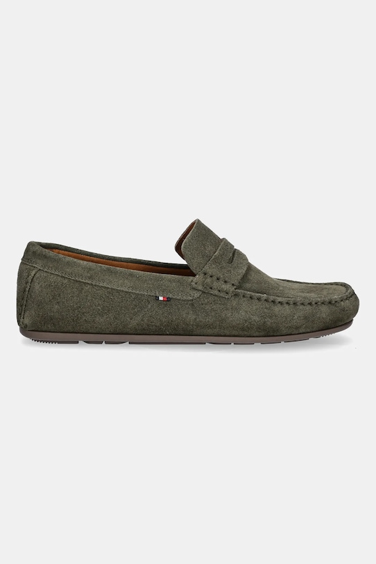 Замшеві мокасини Tommy Hilfiger CASUAL SUEDE DRIVER FM0FM04998 зелений SS25