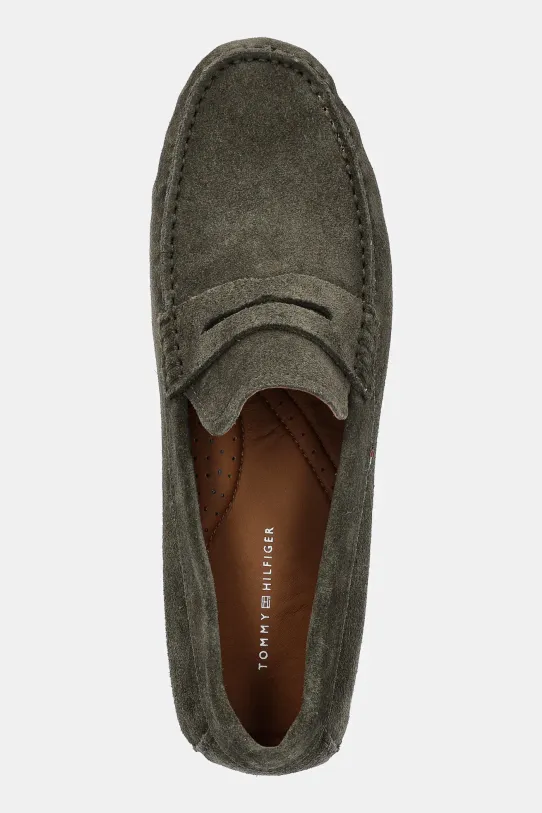Замшеві мокасини Tommy Hilfiger CASUAL SUEDE DRIVER зелений FM0FM04998