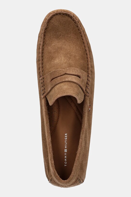 Велурени мокасини Tommy Hilfiger CASUAL SUEDE DRIVER кафяв FM0FM04998