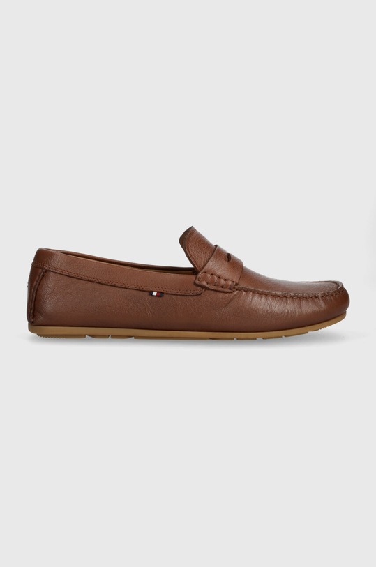 Tommy Hilfiger mokasyny skórzane CASUAL LEATHER DRIVER skóra licowa brązowy FM0FM04999