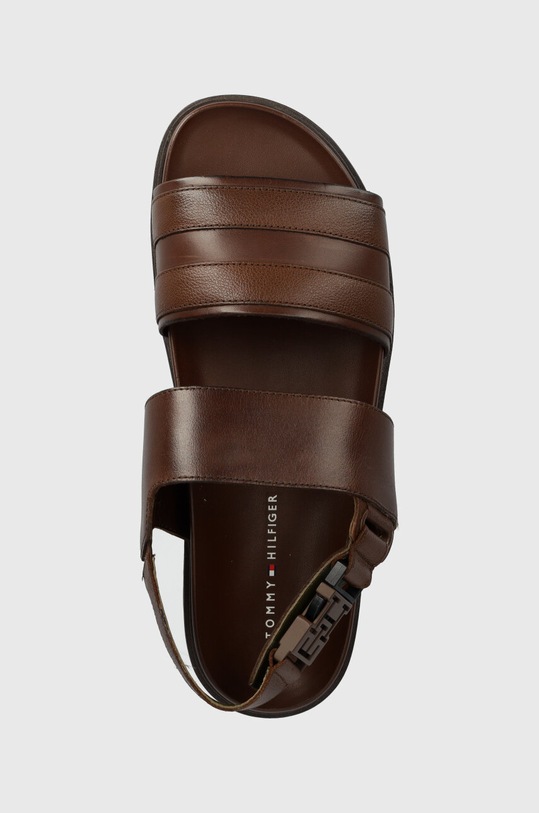Tommy Hilfiger sandały skórzane ELEVATED TH BUCKLE LTH SANDAL brązowy FM0FM05007