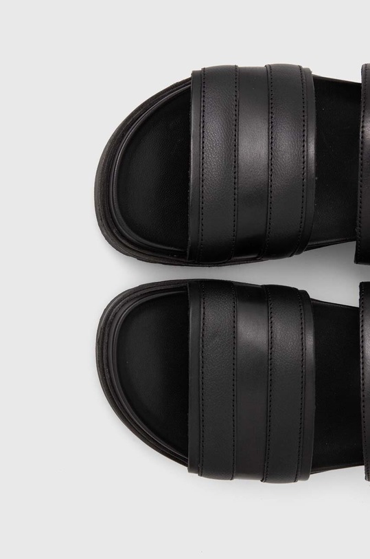 Tommy Hilfiger sandale de piele ELEVATED TH BUCKLE LTH SANDAL negru FM0FM05007