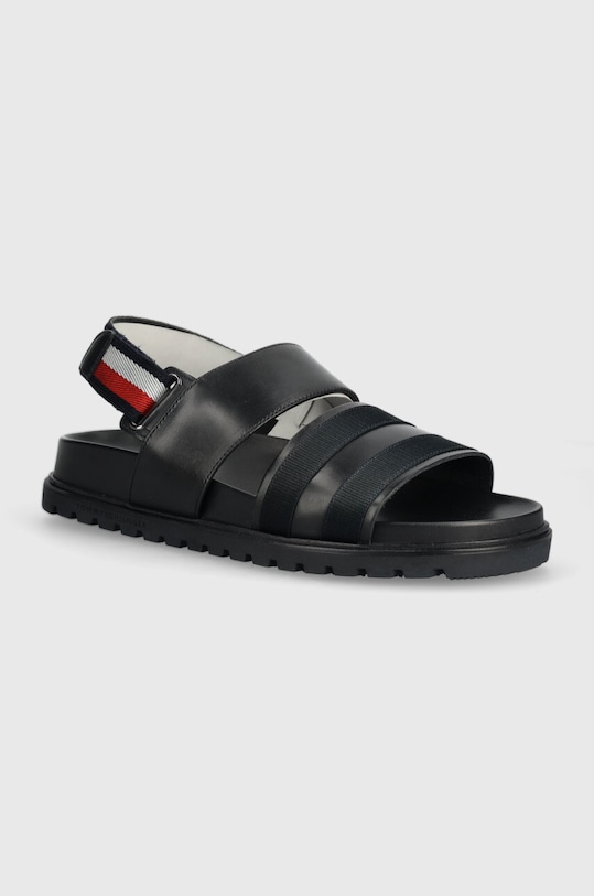 Tommy Hilfiger sandały skórzane ELEVATED STRAPPY SANDAL tekstylny granatowy FM0FM05008