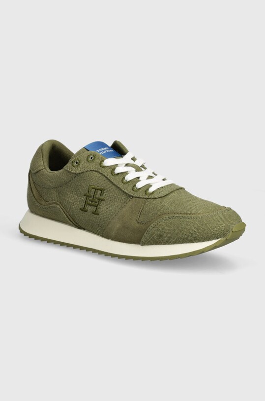 Tommy Hilfiger sneakers RUNNER EVO SUMMER TEXTILE mic de statură verde FM0FM05055
