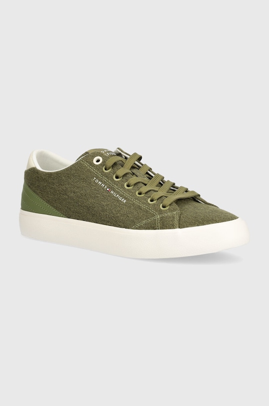 Tenisky Tommy Hilfiger TH HI VULC LOW SUMMER CVS Planet friendly zelená FM0FM05056