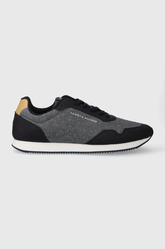 Sneakers boty Tommy Hilfiger LO RUNNER MIX CHAMBRAY textilní námořnická modř FM0FM05070
