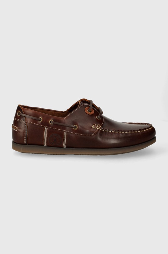 Kožené mokasíny Barbour Wake přírodní kůže hnědá MFO0684BR73