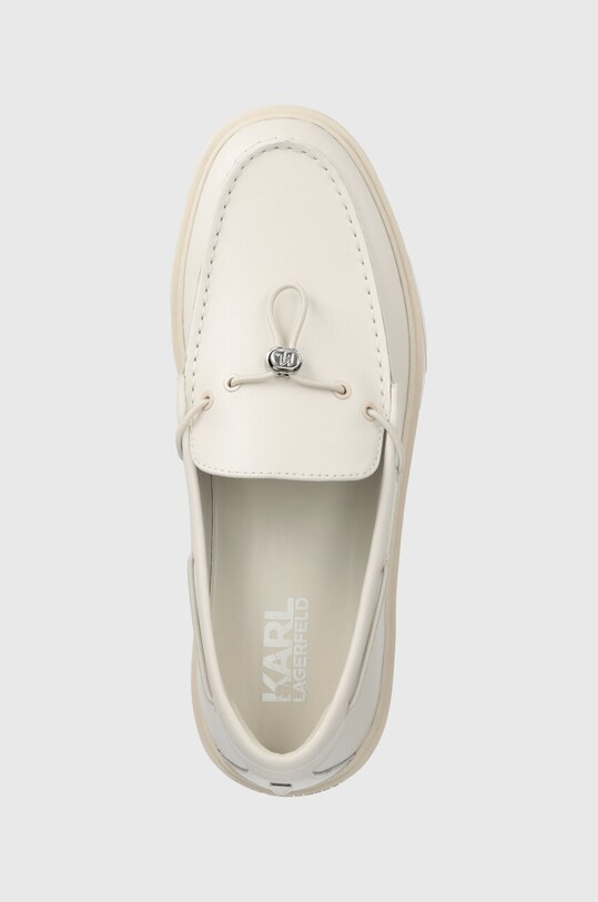 Кожени мокасини Karl Lagerfeld FLINT II бял KL53314.011