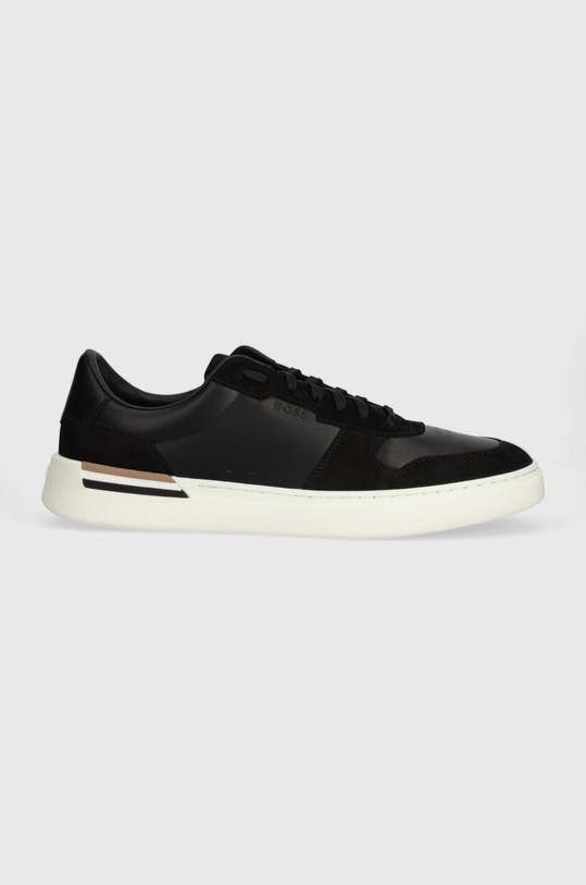 BOSS sneakersy skórzane Clint skóra zamszowa czarny 50517303.001