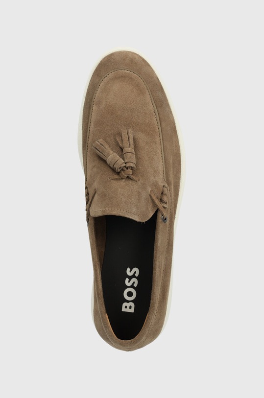 Semišové mokasíny BOSS Sienne hnědá 50517133.260