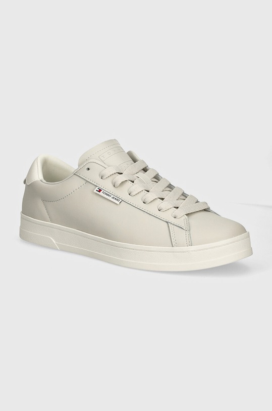 Tommy Jeans sneakers din piele TJM LEATHER LOW CUPSOLE mic de statură gri EM0EM01374