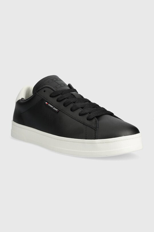 Tommy Jeans sneakersy skórzane TJM LEATHER LOW CUPSOLE EM0EM01374 czarny AW24