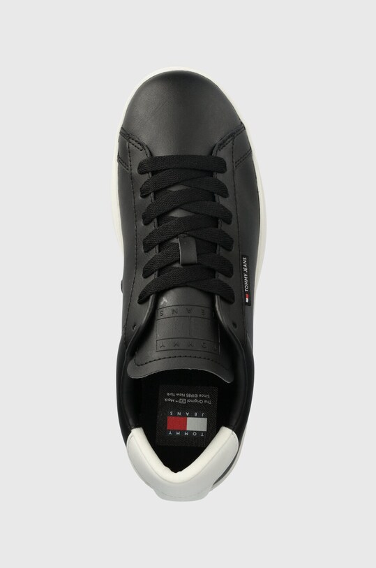 Шкіряні кросівки Tommy Jeans TJM LEATHER LOW CUPSOLE чорний EM0EM01374