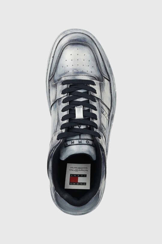 Tommy Jeans sneakers in pelle THE BROOKLYN DIP DYED blu navy EM0EM01410