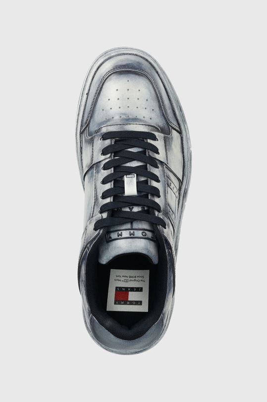 Kožené tenisky Tommy Jeans THE BROOKLYN DIP DYED námořnická modř EM0EM01410